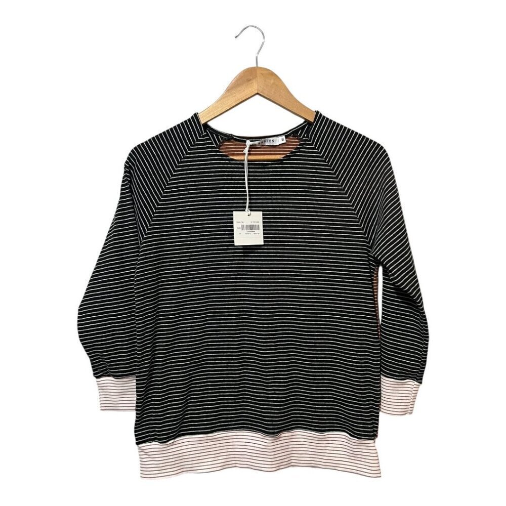 Jay Basics Stripe Shirt Long Sleeves Masy Tee Size Medium New Brown Black